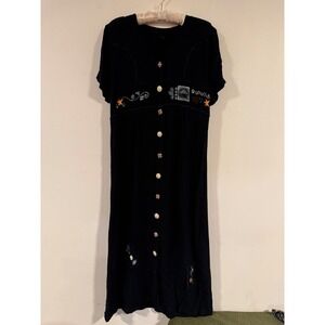 Vintage Embroidered Midi‎ Dress